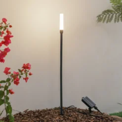Lindby LED-Solarleuchte Balian, schwarz, Aluminium, 3.000 K