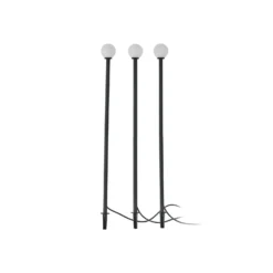 Lindby LED-Solarleuchte Brindley, 3er-Set, schwarz, Glas