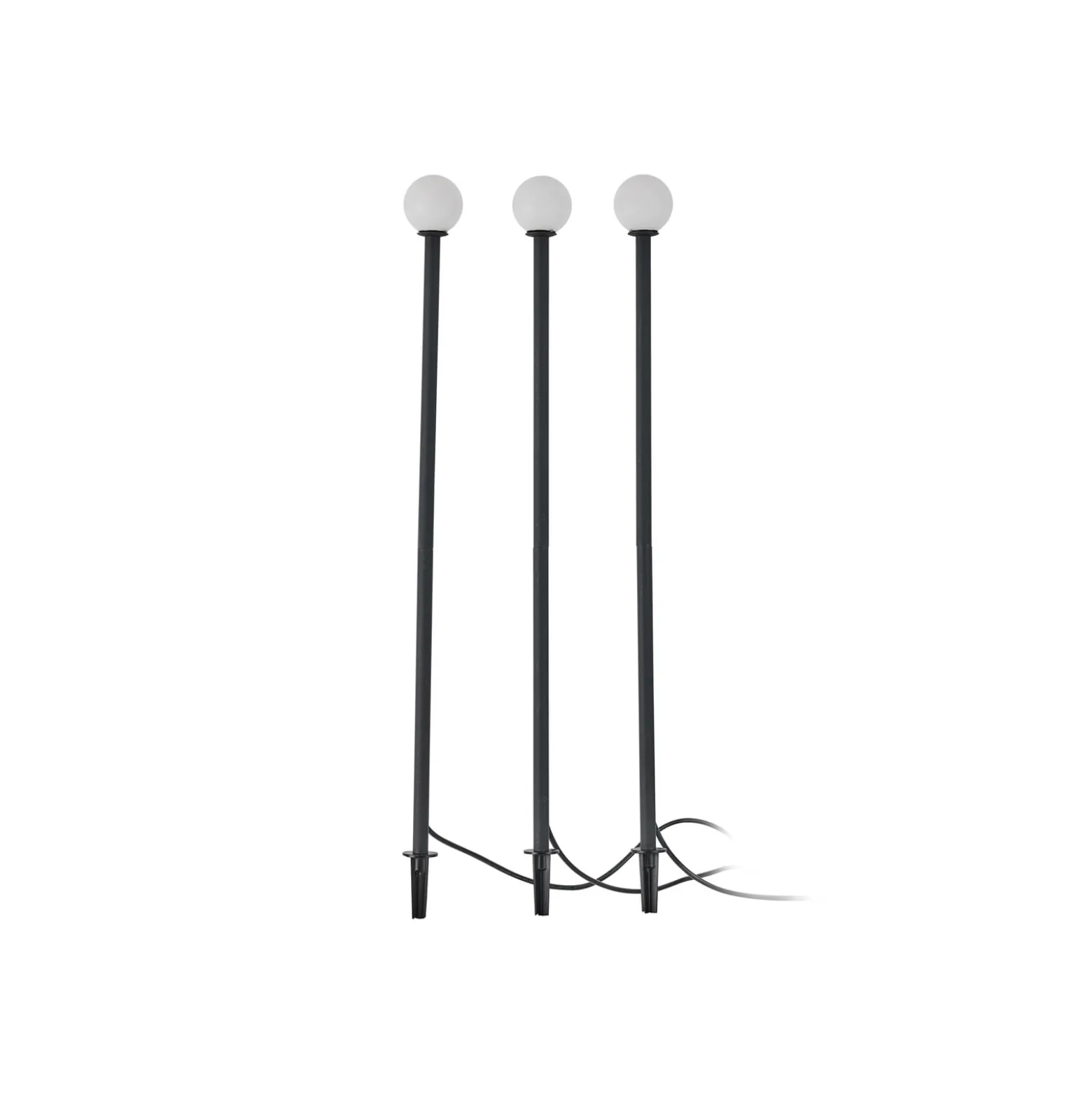 Lindby LED-Solarleuchte Brindley, 3er-Set, schwarz, Glas
