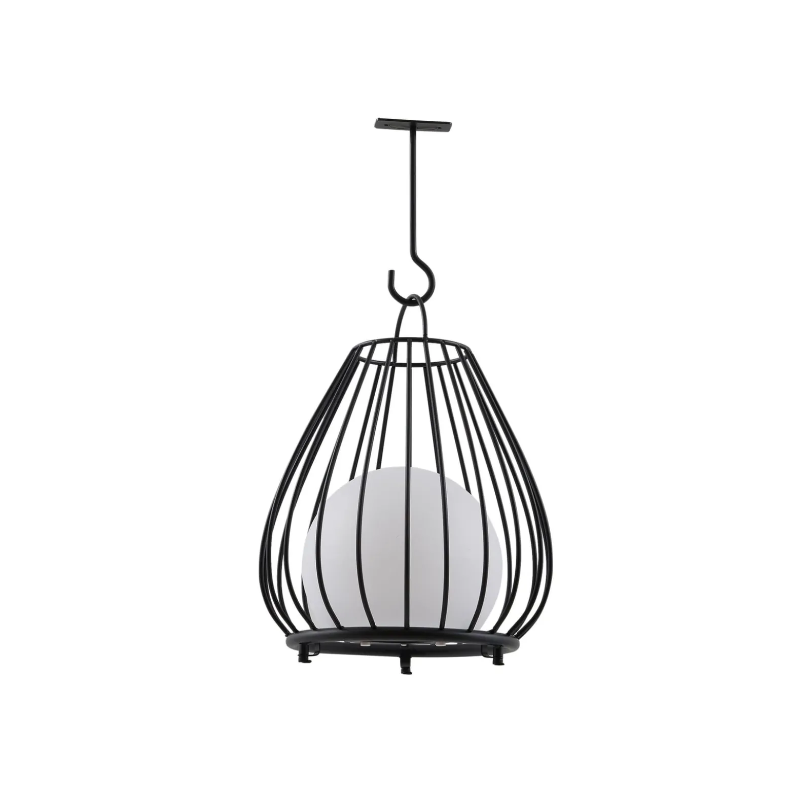 Lindby LED-Solarleuchte Kelda, schwarz, Metall, 38cm, dim.