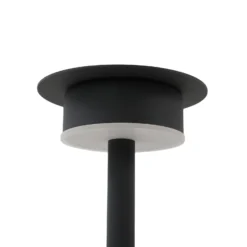 Lindby LED-Solarleuchte Lyris, schwarz, Aluminium, 3.000 K