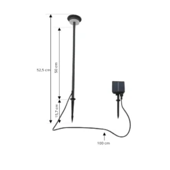 Lindby LED-Solarleuchte Lyris, schwarz, Aluminium, 3.000 K
