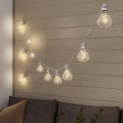 Lindby LED-Solar-Lichterkette Lampini, 200 cm, schwarz, IP44
