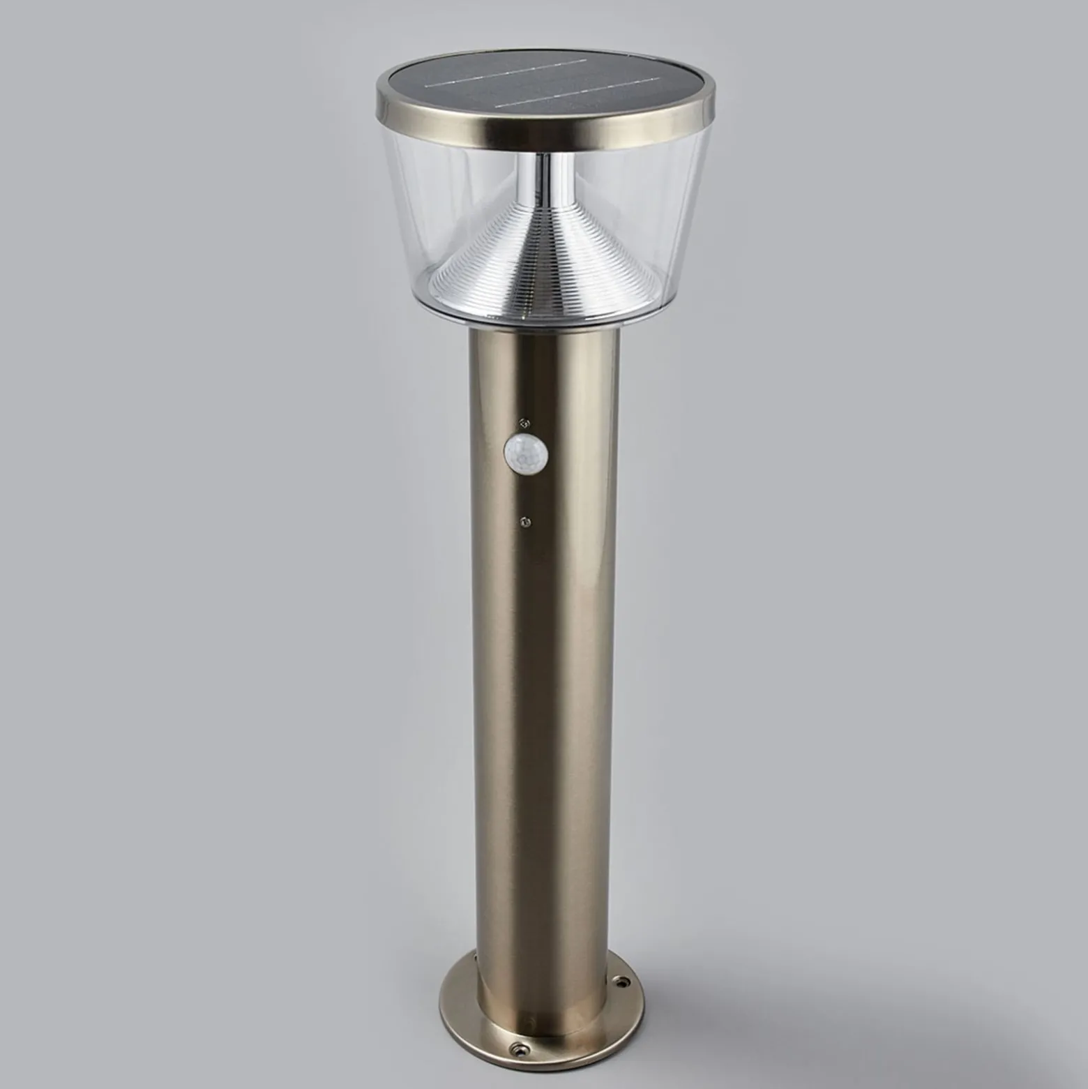 Lindby LED-Solar-Sockelleuchte Antje, Bewegungsmelder, IP44