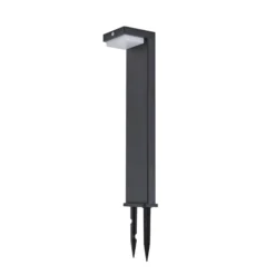 Lindby LED-Solar-Sockelleuchte Eleazar, schwarz, Alu, Sensor