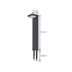 Lindby LED-Solar-Sockelleuchte Eleazar, schwarz, Alu, Sensor