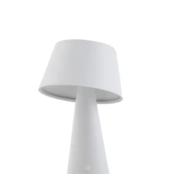 Lindby LED-Solartischlampe Lirinor, weiß, Kunststoff, Ø 13cm