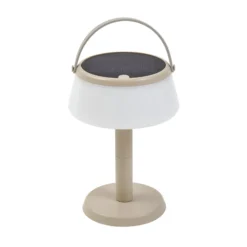 Lindby LED-Solar-Tischleuchte Mikkel, beige, dimmbar, 7 cm