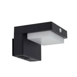 Lindby LED-Solarwandlampe Eleazar, schwarz, Sensor