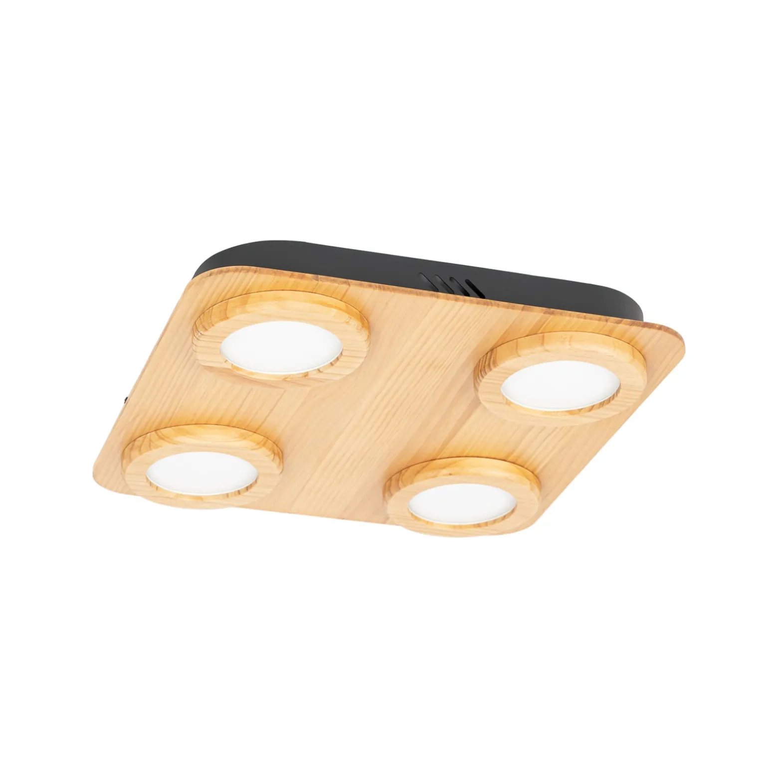 Lindby LED-Spot Joren, Holz, 38 x 38 cm, 4-flammig, 3.000 K