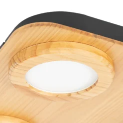 Lindby LED-Spot Joren, Holz, 38 x 38 cm, 4-flammig, 3.000 K