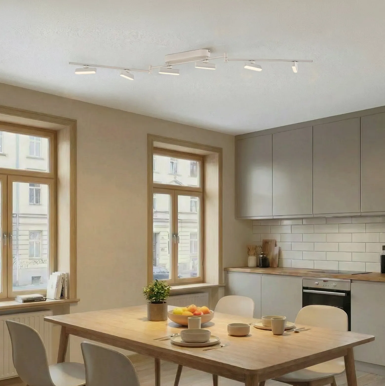 Lindby LED-Strahler Eldrin, weiß, 6-flg., Lichtleiste