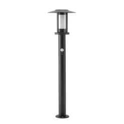 Lindby LED-Wegelampe Gregory, 76cm, Sensor, dunkelgrau, IP44