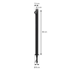 Lindby LED-Wegeleuchte Luzian, Höhe 80 cm, schwarz, Erdspieß