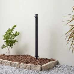 Lindby LED-Wegeleuchte Luzian, Höhe 80 cm, schwarz, Erdspieß
