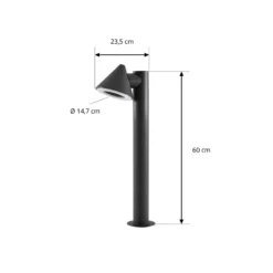 Lindby LED-Wegeleuchte Soran, schwarz, 60 cm, Metall, IP44