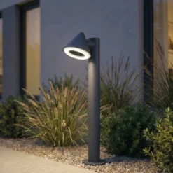 Lindby LED-Wegeleuchte Soran, schwarz, 60 cm, Metall, IP44