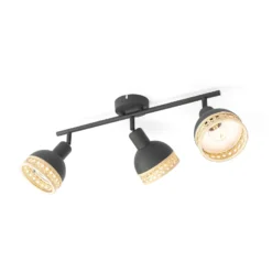 Lindby Lonnaris Strahler, Rattan, 3-fl., länglich