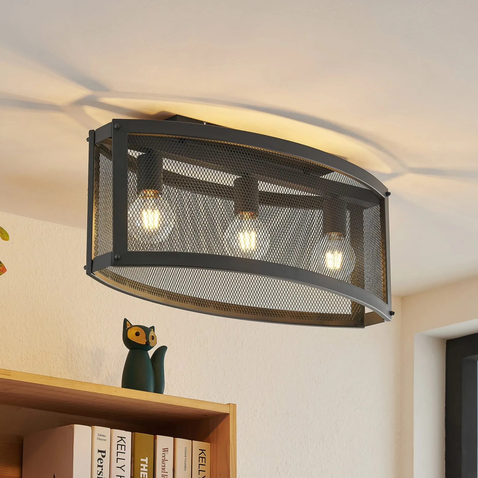 Lindby Mizgin Deckenleuchte mit Gitter 3-flammig
