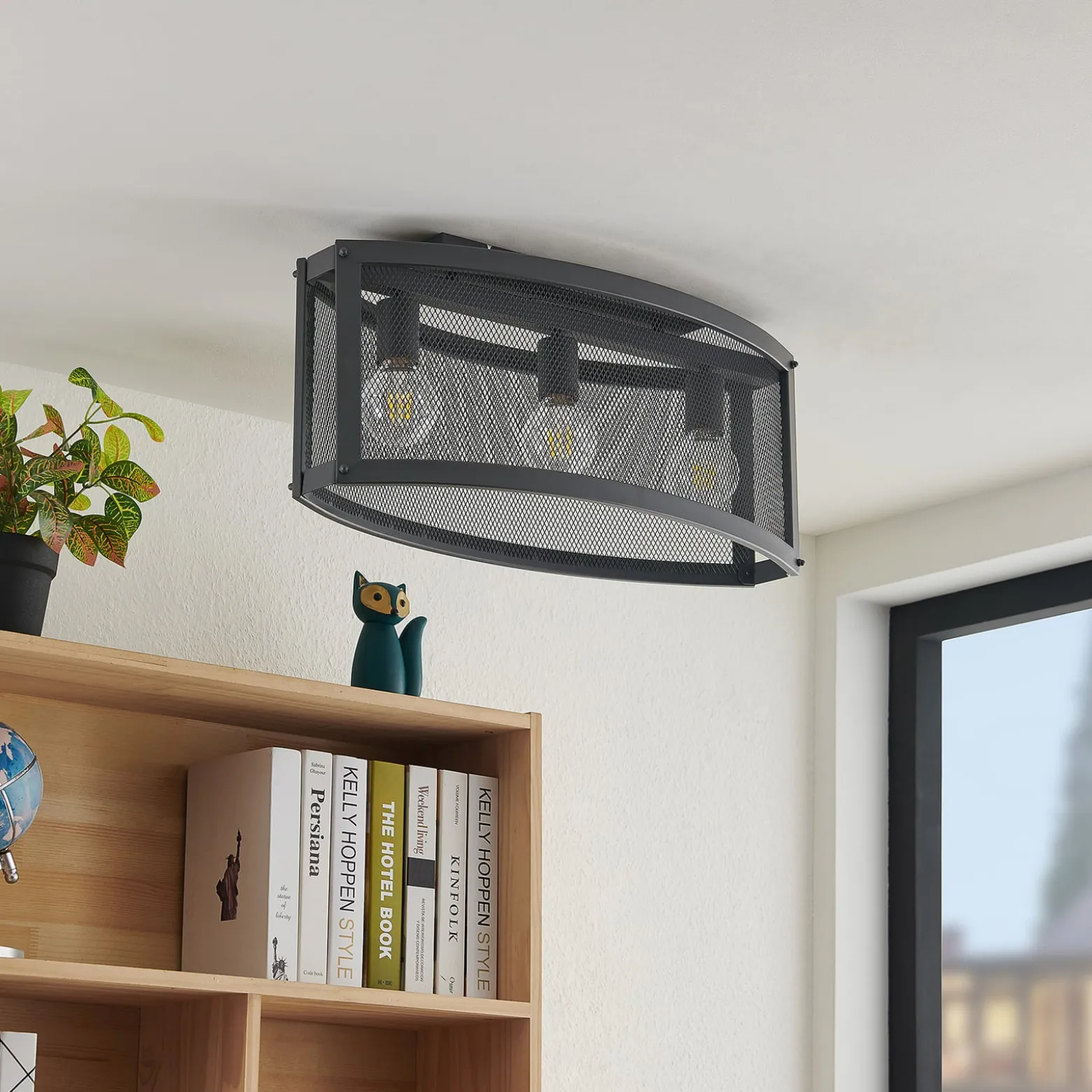 Lindby Mizgin Deckenleuchte mit Gitter 3-flammig