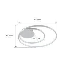 Lindby Nerwin LED-Deckenleuchte, 65 cm, rund, alu/chrom