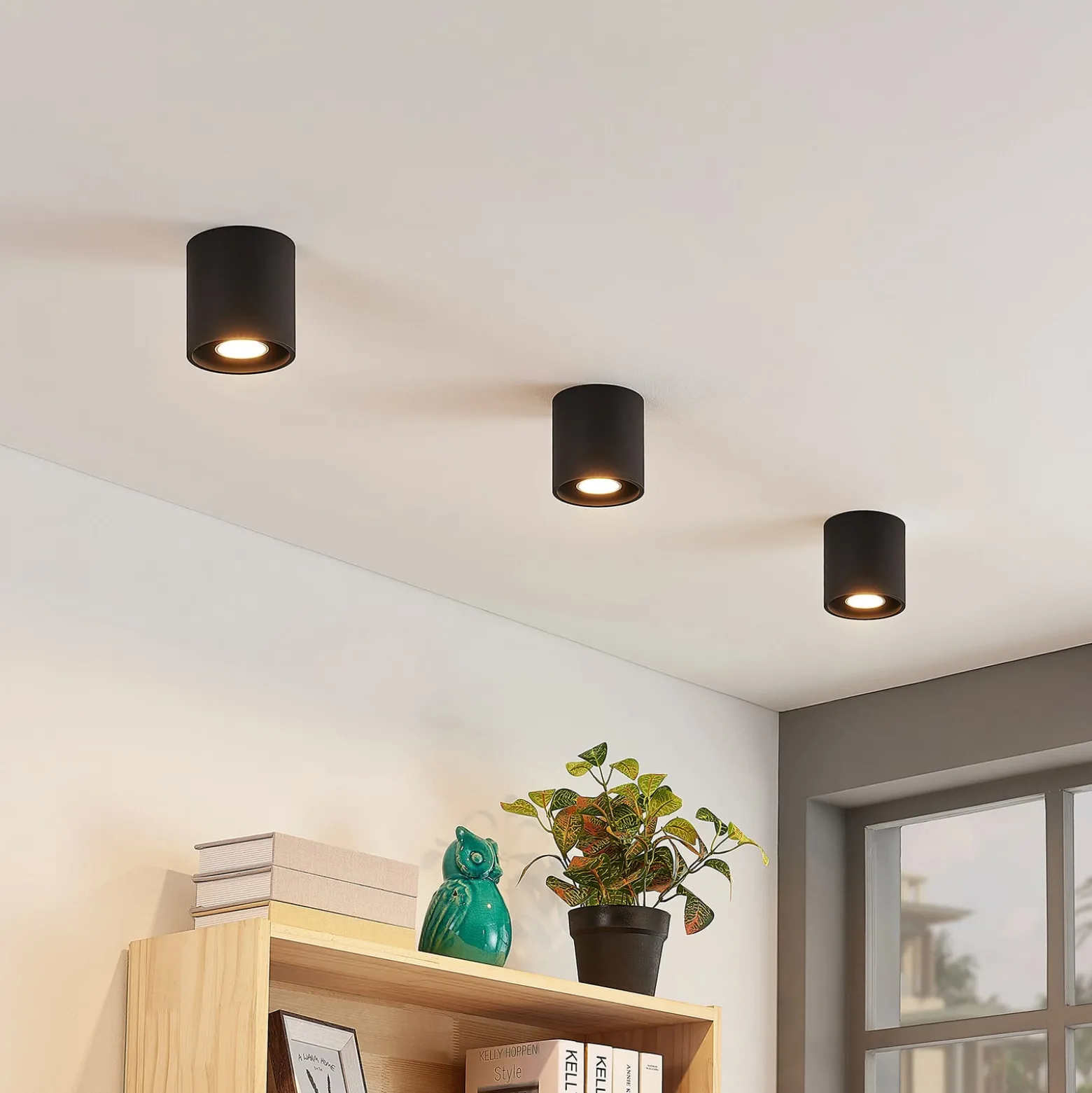 Lindby Parvin Aluminium-Downlight, rund, schwarz