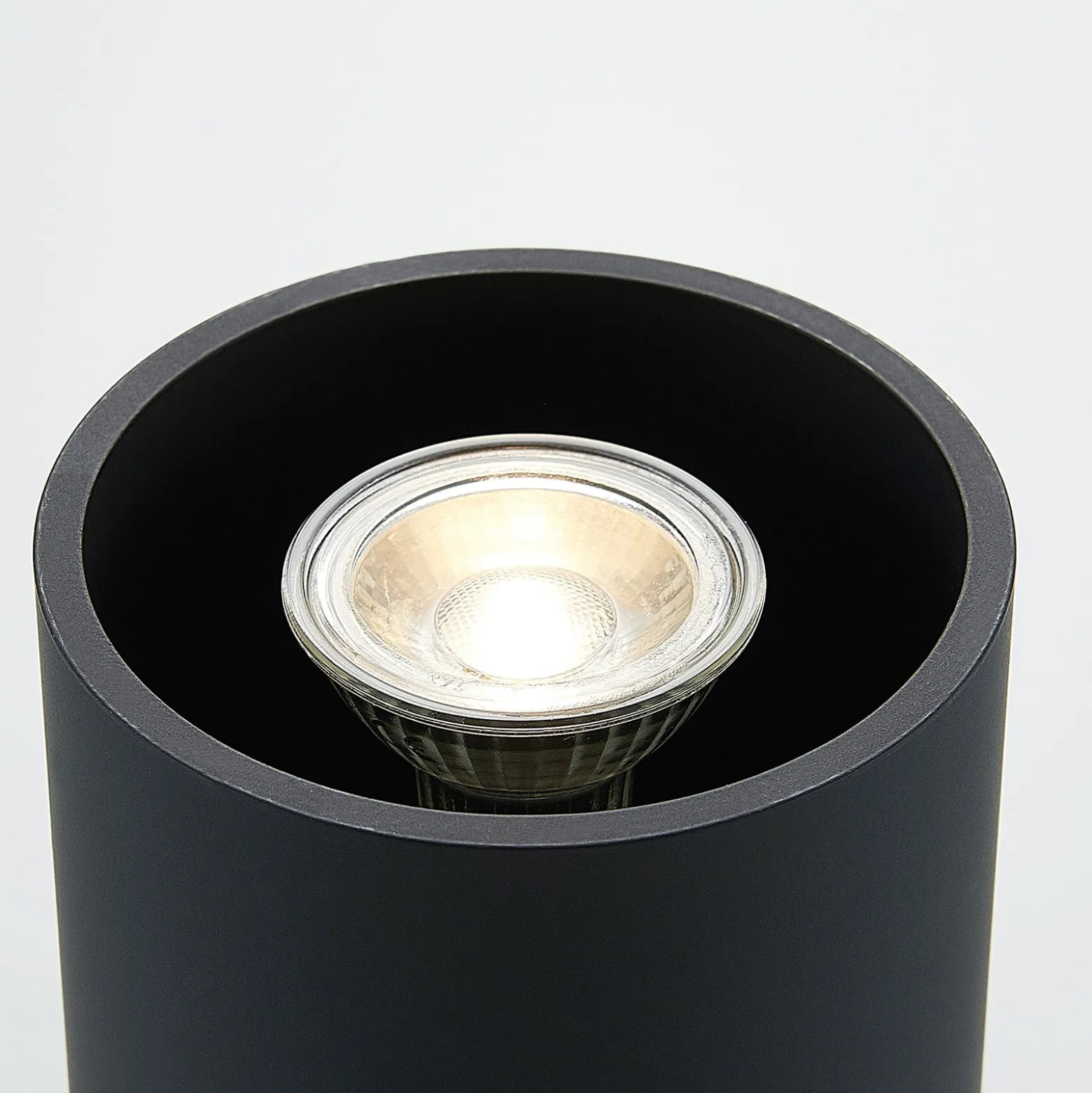 Lindby Parvin Aluminium-Downlight, rund, schwarz
