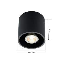 Lindby Parvin Aluminium-Downlight, rund, schwarz