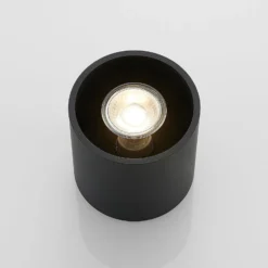 Lindby Parvin Aluminium-Downlight, rund, schwarz