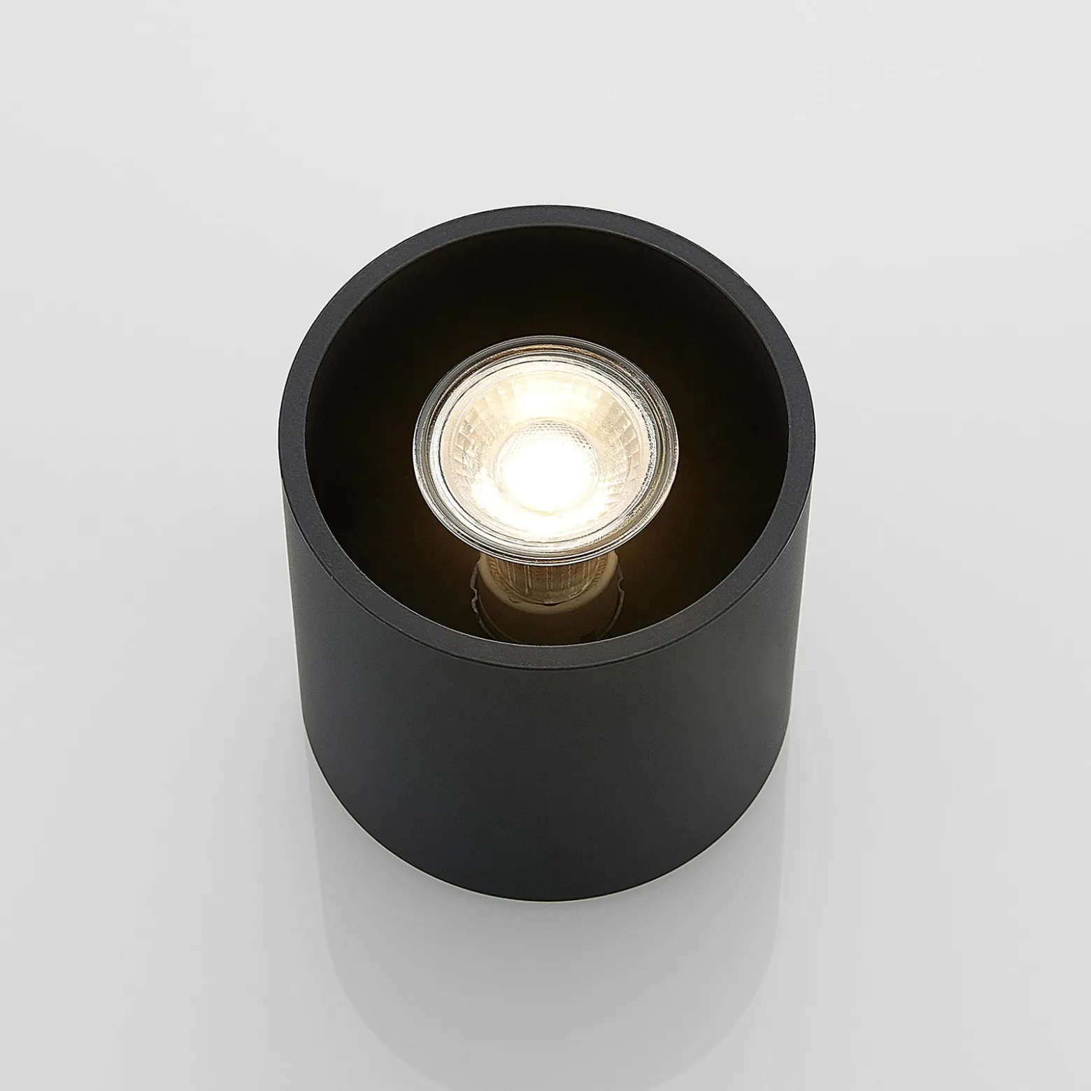 Lindby Parvin Aluminium-Downlight, rund, schwarz