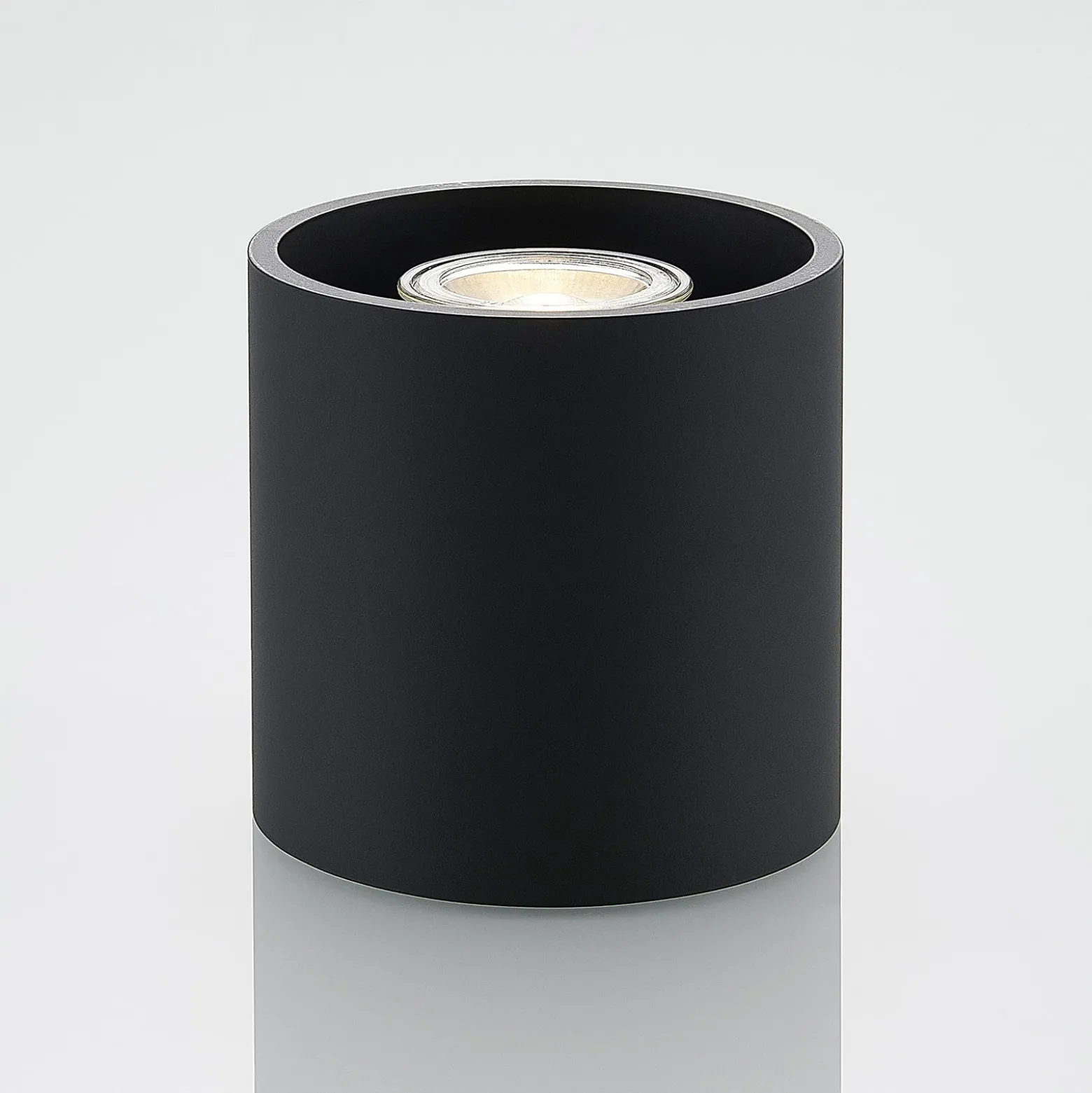 Lindby Parvin Aluminium-Downlight, rund, schwarz