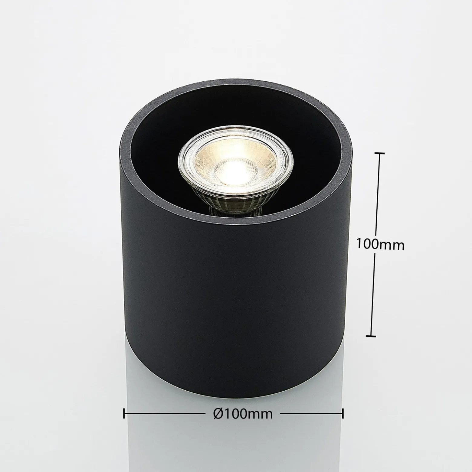 Lindby Parvin Aluminium-Downlight, rund, schwarz