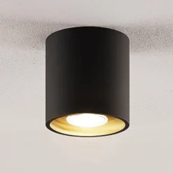 Lindby Parvin Aluminium-Downlight, rund, schwarz