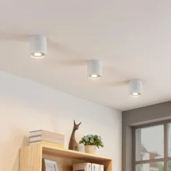 Lindby Parvin Aluminium-Downlight, rund, weiß