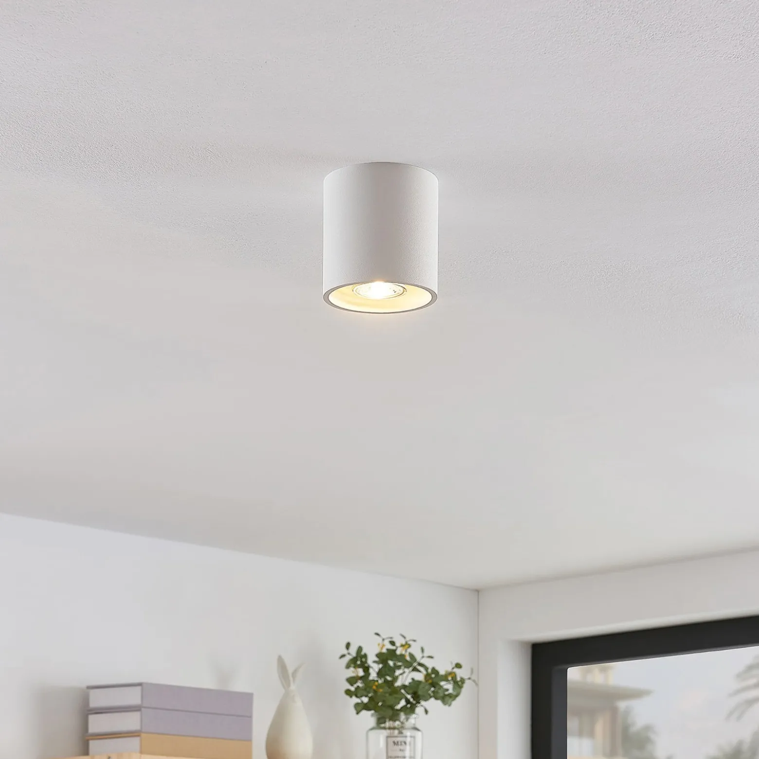Lindby Parvin Aluminium-Downlight, rund, weiß