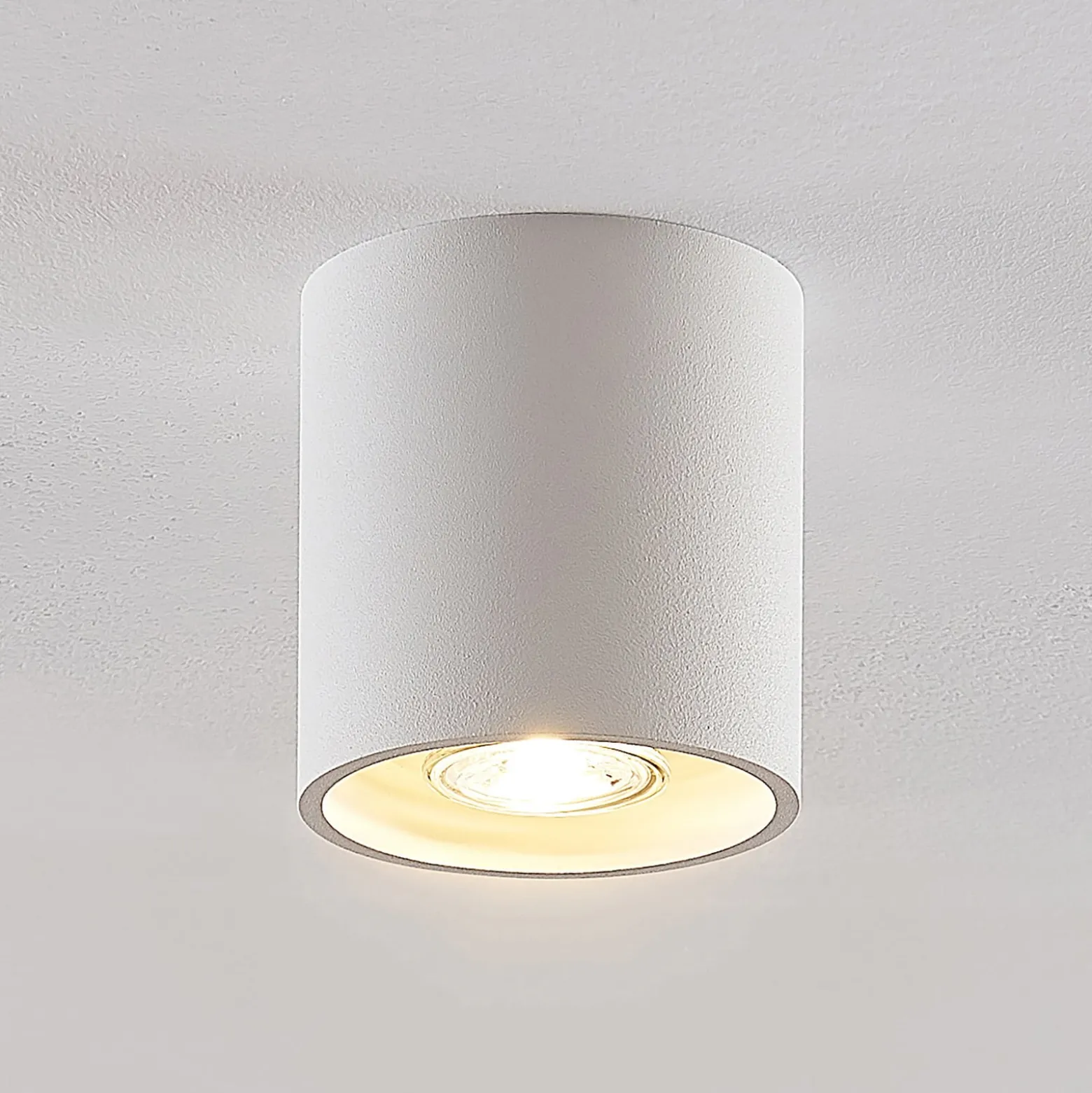 Lindby Parvin Aluminium-Downlight, rund, weiß