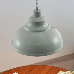 Lindby Pendellampe Albertine, hellblau, Metall, Ø 29 cm, E27