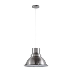 Lindby Pendellampe Letty, Ø 39 cm, nickelfarben, Metall, E27