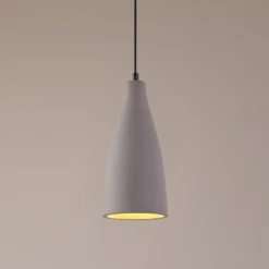 Lindby Pendellampe Sanne, grau, Beton, Ø 15 cm, E27