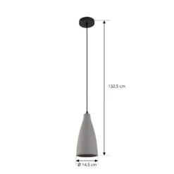 Lindby Pendellampe Sanne, grau, Beton, Ø 15 cm, E27