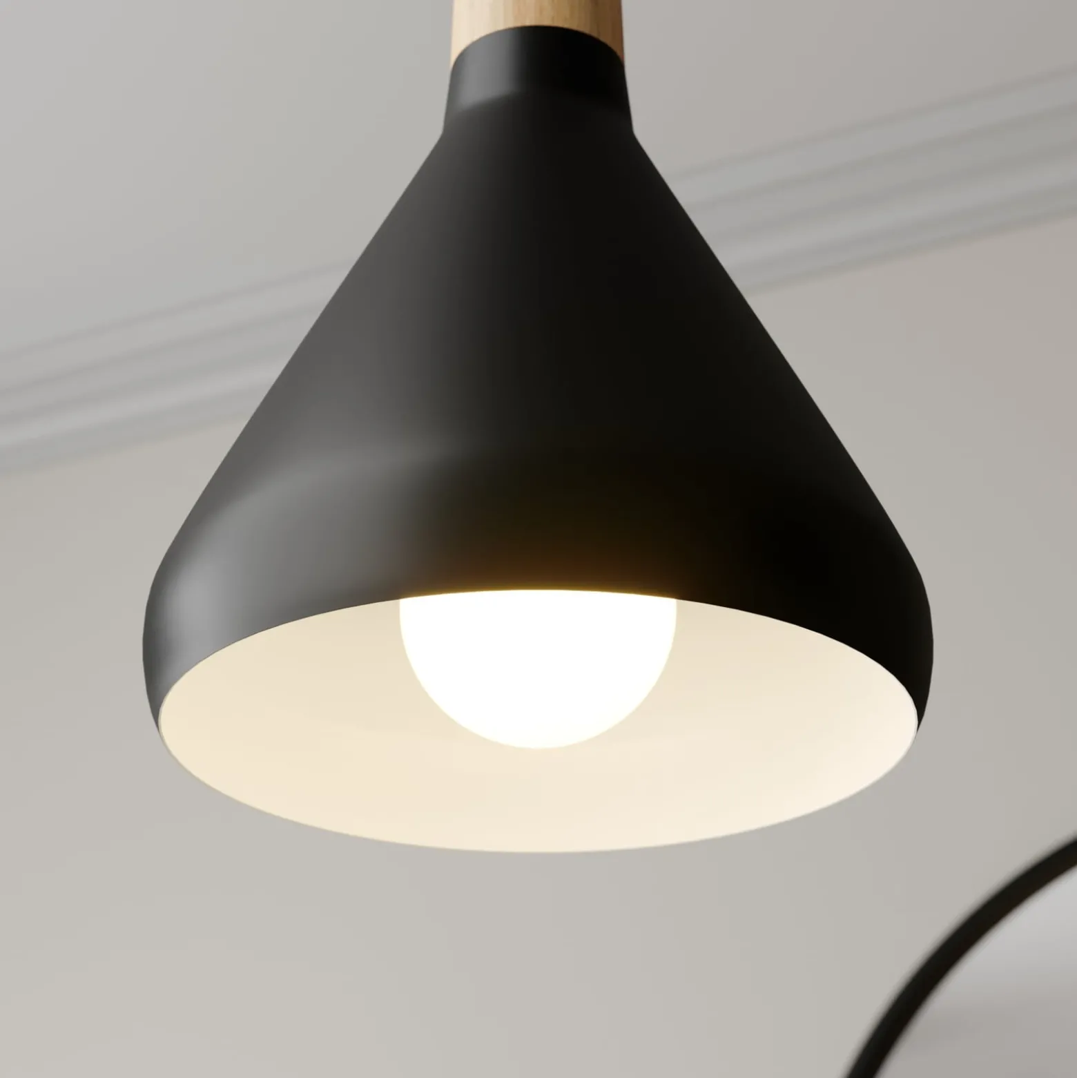 Lindby Pendelleuchte Arina, 100 cm, schwarz, 5-flammig, E14