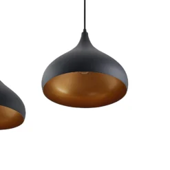 Lindby Pendelleuchte Elamira, schwarz, Metall, 133cm, 3-flg.