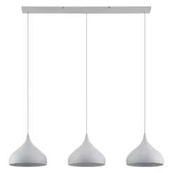 Lindby Pendelleuchte Elamira, weiß, Metall, 133 cm, 3-flg.