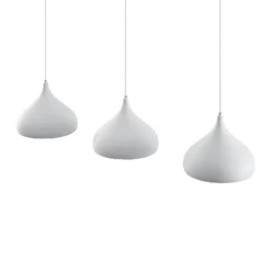 Lindby Pendelleuchte Elamira, weiß, Metall, 133 cm, 3-flg.