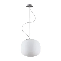 Lindby Pendelleuchte Ginevra, Ø 38 cm, weiß, Glas, E27