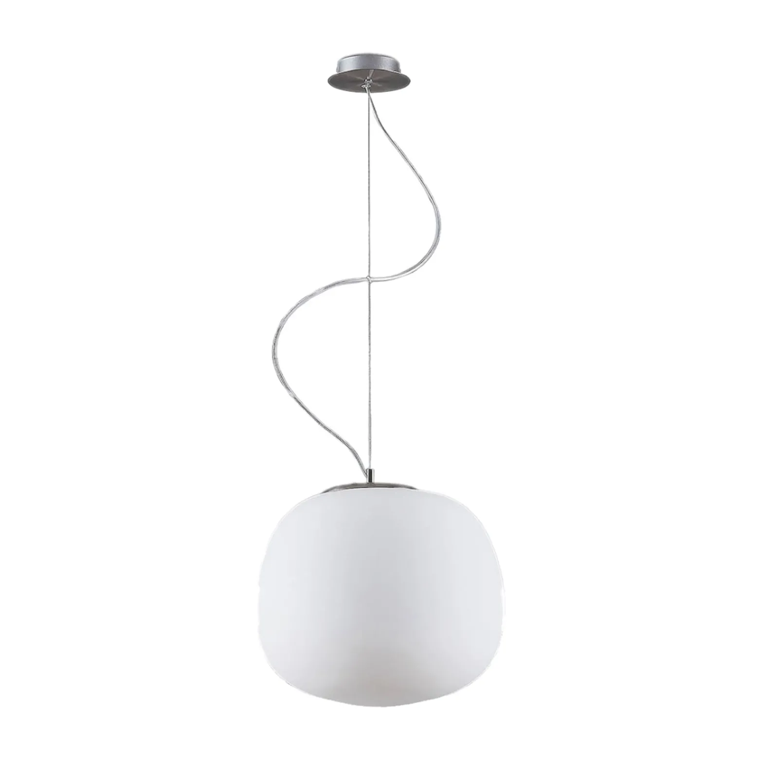 Lindby Pendelleuchte Ginevra, Ø 38 cm, weiß, Glas, E27