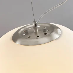 Lindby Pendelleuchte Ginevra, Ø 38 cm, weiß, Glas, E27