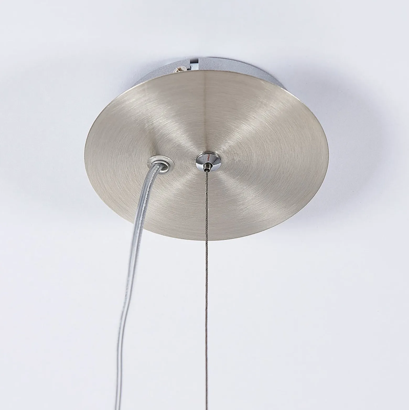 Lindby Pendelleuchte Ginevra, Ø 38 cm, weiß, Glas, E27