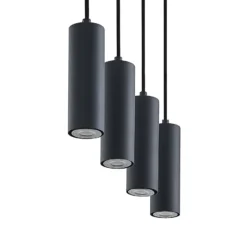Lindby Pendelleuchte Maniva. 60 cm, 4-flammig, schwarz, GU10