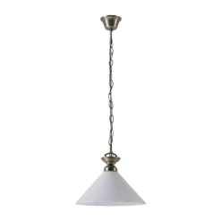 Lindby Pendelleuchte Otis, Ø 30 cm, weiß, Glas, Kegel, E27
